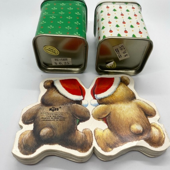 Russ Holiday Cutout 9 ft. Garland Decorative Christmas Teddy Bears-VTG Tins - Picture 4 of 6